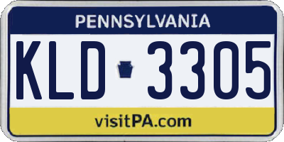 PA license plate KLD3305