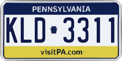 PA license plate KLD3311