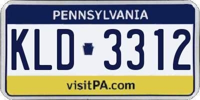PA license plate KLD3312