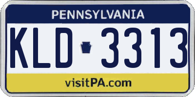 PA license plate KLD3313