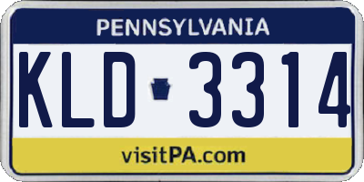 PA license plate KLD3314