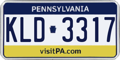 PA license plate KLD3317