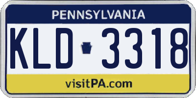 PA license plate KLD3318