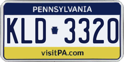 PA license plate KLD3320