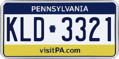 PA license plate KLD3321