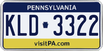 PA license plate KLD3322