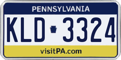 PA license plate KLD3324