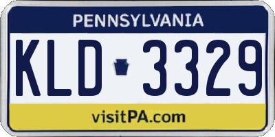 PA license plate KLD3329