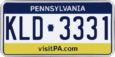 PA license plate KLD3331