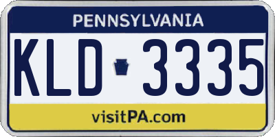 PA license plate KLD3335