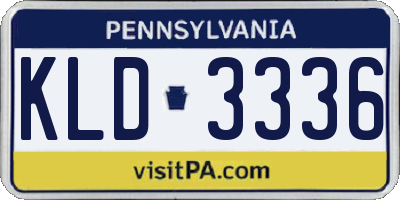PA license plate KLD3336