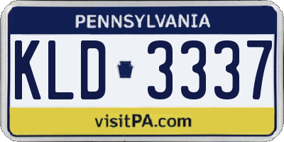 PA license plate KLD3337