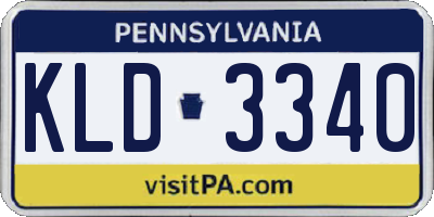 PA license plate KLD3340