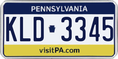 PA license plate KLD3345