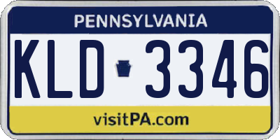 PA license plate KLD3346