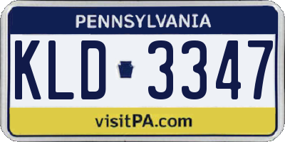 PA license plate KLD3347