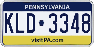 PA license plate KLD3348