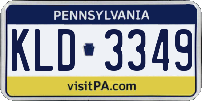 PA license plate KLD3349