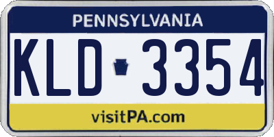 PA license plate KLD3354