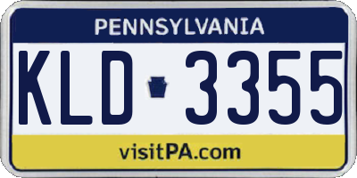 PA license plate KLD3355