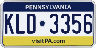 PA license plate KLD3356