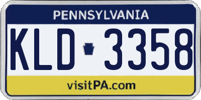 PA license plate KLD3358