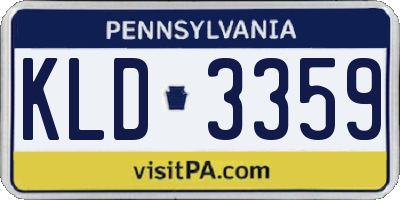 PA license plate KLD3359
