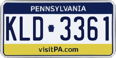 PA license plate KLD3361