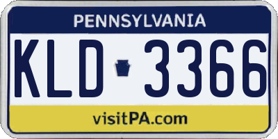 PA license plate KLD3366