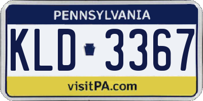 PA license plate KLD3367