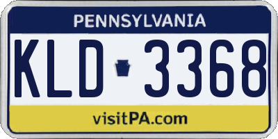 PA license plate KLD3368