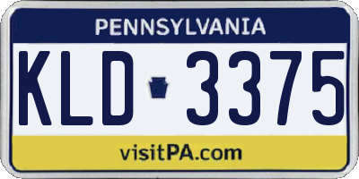 PA license plate KLD3375