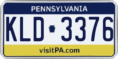 PA license plate KLD3376