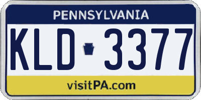 PA license plate KLD3377