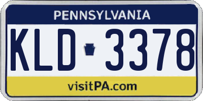 PA license plate KLD3378