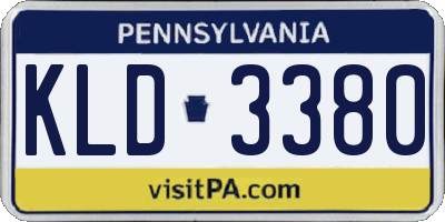PA license plate KLD3380