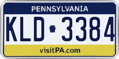 PA license plate KLD3384