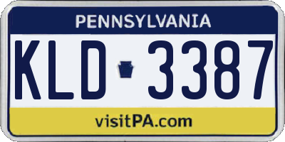 PA license plate KLD3387