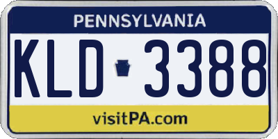 PA license plate KLD3388