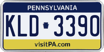 PA license plate KLD3390