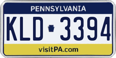 PA license plate KLD3394