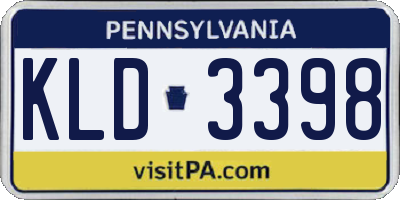 PA license plate KLD3398