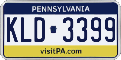 PA license plate KLD3399