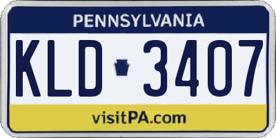 PA license plate KLD3407