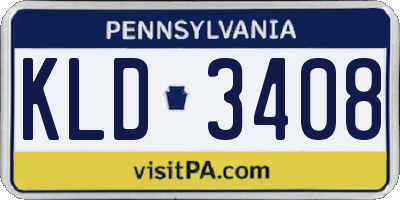 PA license plate KLD3408