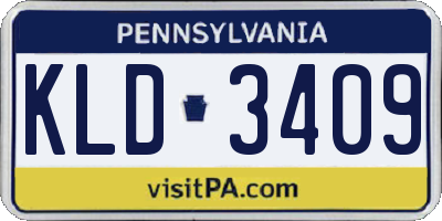 PA license plate KLD3409
