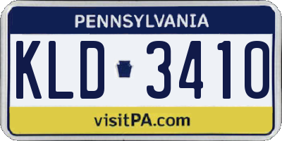 PA license plate KLD3410