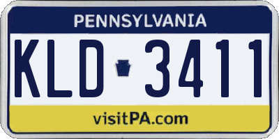 PA license plate KLD3411
