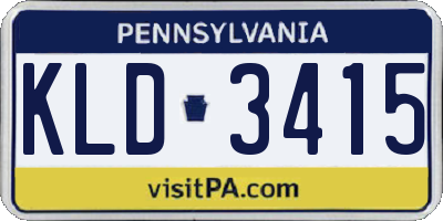 PA license plate KLD3415