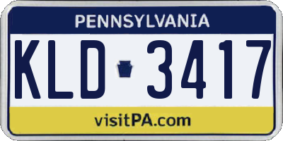 PA license plate KLD3417
